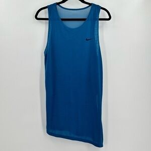 Nike Breathe Dri-Fit Blue Women’s Asymmetrical Training Tank w/Mesh Back Small
